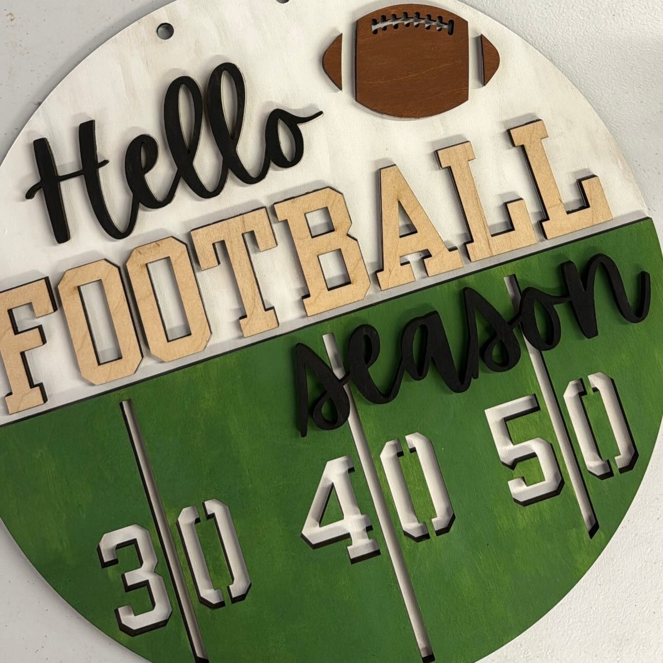COMPLETED Hello Football Door Sign