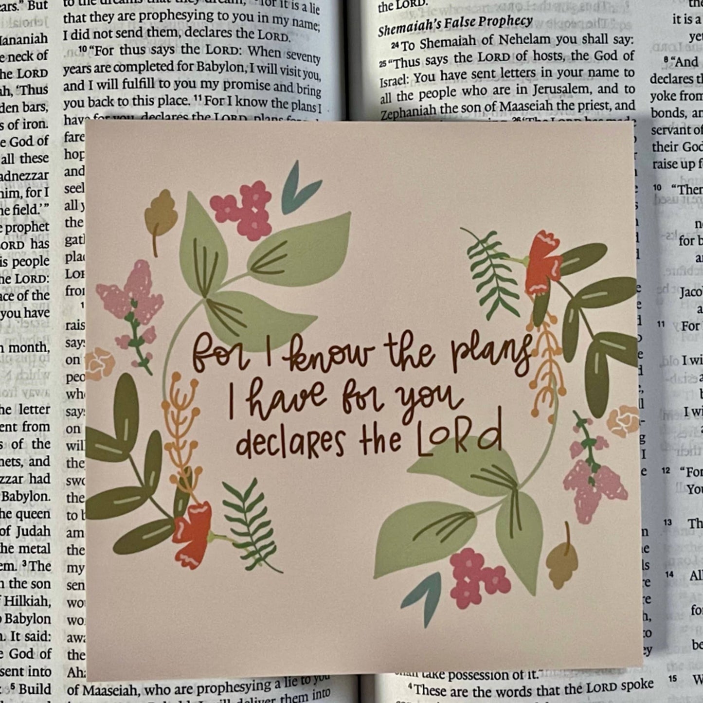 Scripture Cards | Jeremiah 29:11 | Prayer Cards | Bible card