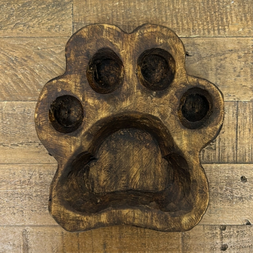 Wooden Bowl - Paw Print