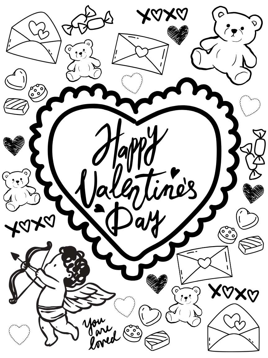 18x24 Valentines Day Coloring Page