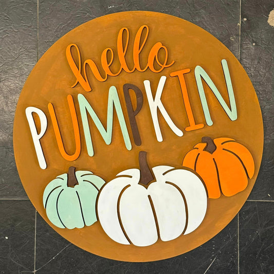 BLANK Hello Pumpkin Door Sign