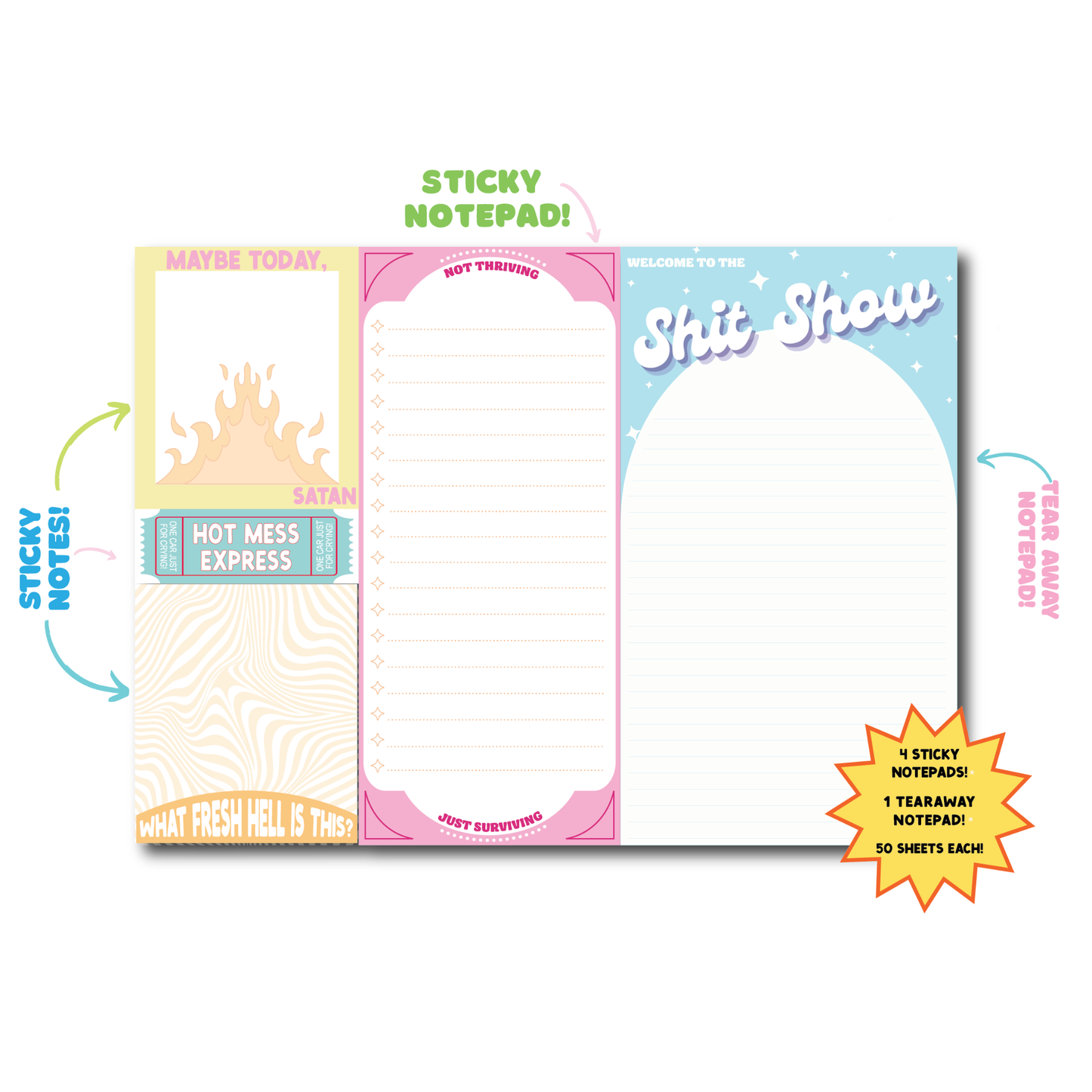 Welcome To The Shit Show Notepad  (funny, gift)