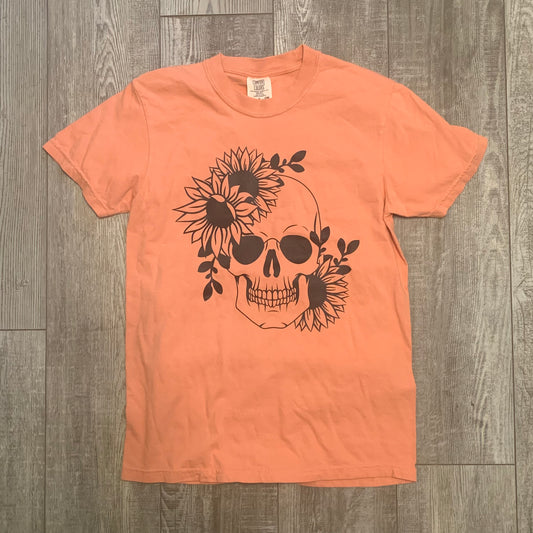 Small Floral Skull Tee