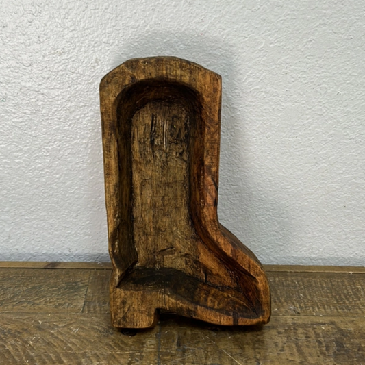 Wooden Bowl - Cowboy Boot