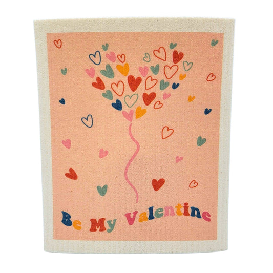 Be My Valentine Heart Swedish Dishcloth