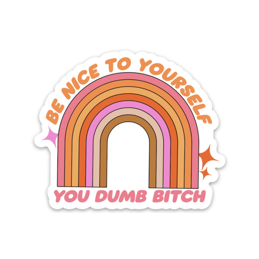 Be Nice To Yourself You Dumb B*tch Sticker (funny)